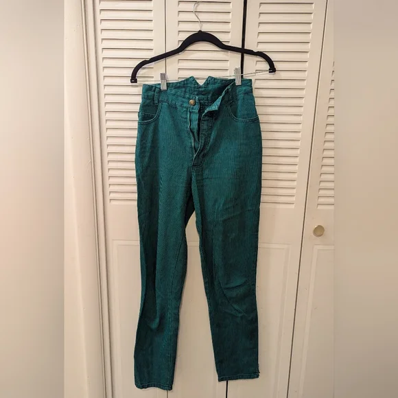 Vintage Paris Blues Green Striped Jeans - Picture 4 of 7